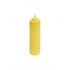 Thunder Group PLTHSB024YW Squeeze Bottle, 24oz, Wide-Mouth, Yellow, PP Plastic, 2-3/4(w) x 2-3/4(d) x 9-3/8(h) inch – 6 each