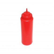 Thunder Group PLTHSB032RW Squeeze Bottle, 32oz, Wide-Mouth, Red, PP Plastic, 3-1/8(w) x 3-1/8(d) x 10-3/8(h) inch – 6 each