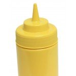 Thunder Group PLTHSB032YW Squeeze Bottle, 32oz, Wide-Mouth, Yellow, PP Plastic, 3-1/8(w) x 3-1/8(d) x 10-3/8(h) inch – 6 each