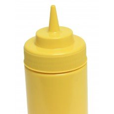 Thunder Group PLTHSB032YW Squeeze Bottle, 32oz, Wide-Mouth, Yellow, PP Plastic, 3-1/8(w) x 3-1/8(d) x 10-3/8(h) inch – 6 each