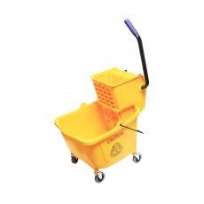 Thunder Group PLWB361 Mop Buck and Wringer Combination, 36qt, Yellow, PP Plastic, 19-1/2(w) x 16(d) x 24(h) inch