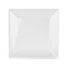 Thunder Group PS3208W Passion Plate, Square, Wide Rim, White, Melamine, 8-1/4(w) x 8-1/4(d) x 7/8(h) inch, NSF Listed - 1 Dozen