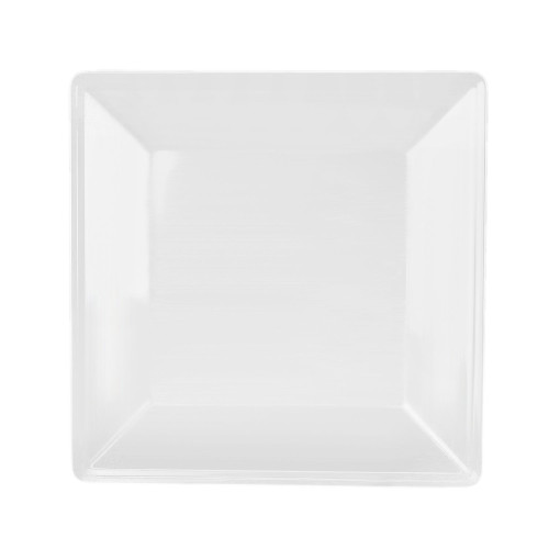 Thunder Group PS3208W Passion Plate, Square, Wide Rim, White, Melamine, 8-1/4(w) x 8-1/4(d) x 7/8(h) inch, NSF Listed - 1 Dozen