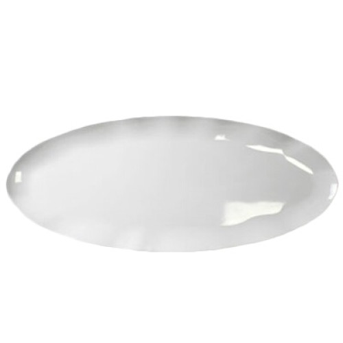 Thunder Group RF2024W Platter, Oval, Scallop Edge, White Pearl, Melamine, 24(w) x 10(d) x 1(h) inch, NSF Listed
