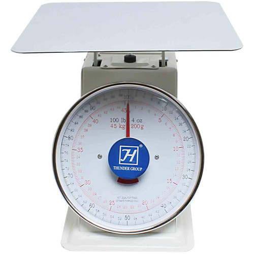 Thunder Group SCSL007 Flat Platform Scales, (100)lb(s) Capacity, Coated Iron, Counter-top, Enamel Finish