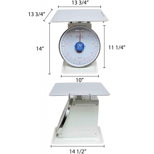 Thunder Group SCSL008 Flat Platform Scales, (200)lb(s) Capacity, Coated Iron, Counter-top, Enamel Finish