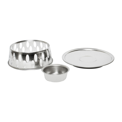 Thunder Group SLAL005 Alcohol Wok Base w/ Fuel Holder, Round, Stainless Steel, 7-1/4(w) x 7-1/4(d) x 2-1/2(h) inch