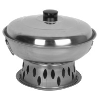 Thunder Group SLAL01A Wok Chafer Set, includes Wok, Stand and Lid, Round, Stainless Steel, 7-1/2(w) x 7-1/2(d) x 7(h) inch