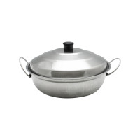 Thunder Group SLAL02B Wok Chafer Body w/ Lid, Round, Stainless Steel, 9(w) x 9(d) x 4-1/2(h) inch