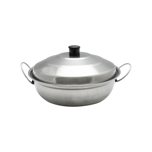 Thunder Group SLAL04B Wok Chafer Body w/ Lid, Round, Stainless Steel, 11(w) x 11(d) x 4-1/2(h) inch