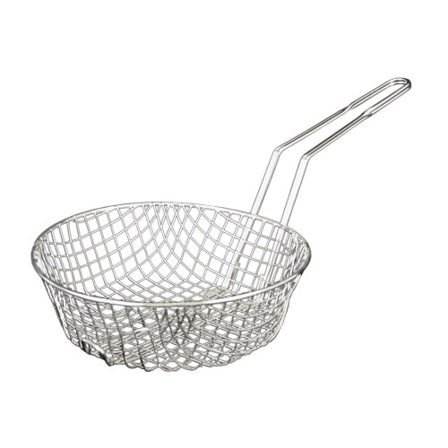 Thunder Group SLCB008C Culinary Baskets, Round, Coarse Mesh, Nickel-Plated, 8(w) x 8(d) x 3(h) inch