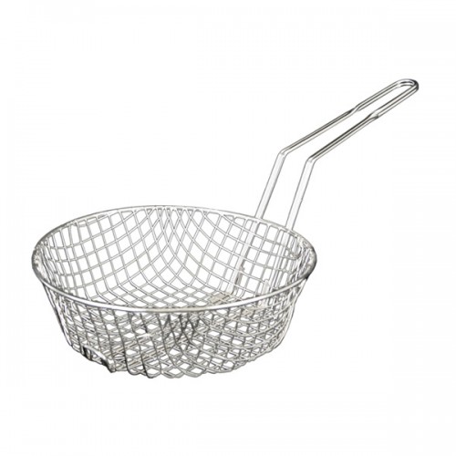 Thunder Group SLCB010C Culinary Baskets, Round, Coarse Mesh, Nickel-Plated, 10(w) x 10(d) x 3(h) inch