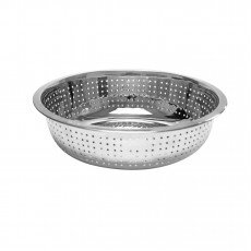 Thunder Group SLCIL11L Chinese Colander, Perforated, Stainless Steel, 4.5mm Hole, 11(w) x 11(d) x 3-7/8(h) inch