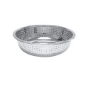 Thunder Group SLCIL15S Chinese Colander, Perforated, Stainless Steel, 2mm Hole, 15(w) x 15(d) x 5-1/2(h) inch