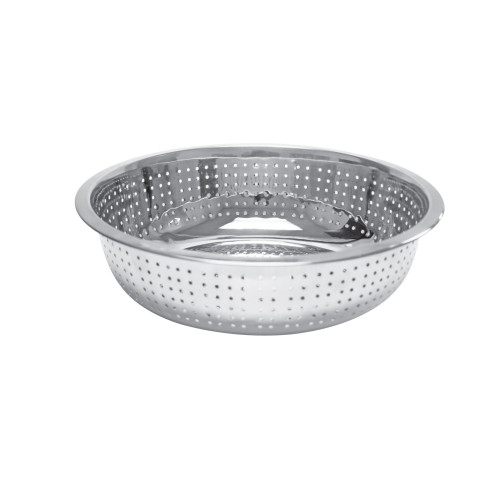 Thunder Group SLCIL15S Chinese Colander, Perforated, Stainless Steel, 2mm Hole, 15(w) x 15(d) x 5-1/2(h) inch