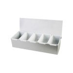 Thunder Group SLCN005 Bar Condiment Holders, (5)Compartment(s), Stainless Steel, Acrylic Hinged Lid