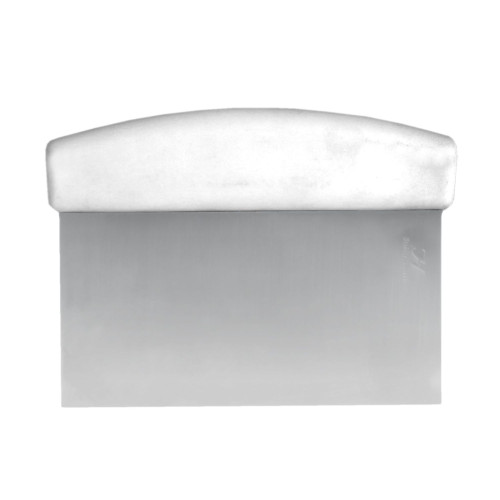 Thunder Group SLDS060P Dough Scraper, White Plastic Handle, Stainless Steel, 6(w) x 4(d) x 3/4(h) inch