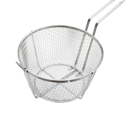 Thunder Group SLFB002 Fryer Baskets, Round, Nickel-Plated, Hook, 9-1/2(w) x 9-1/2(d) x 5(h) inch