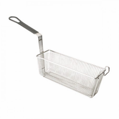 Thunder Group SLFB007 Fryer Baskets, Rectangular, Nickel Plated, Gray Coated Handle, 13-3/8(w) x 4-3/8(d) x 5-1/2(h) inch