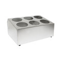Thunder Group SLFC006 Flatware Holders, (6)Hole(s), Stainless Steel, 15(w) x 12(d) x 8-1/2(h) inch