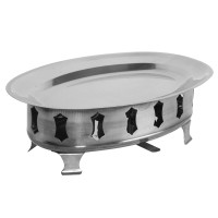 Thunder Group SLFD002 Fish Platter w/ Base, Oval, Stainless Steel, 16(w) x 10-1/2(d) x 11(h) inch