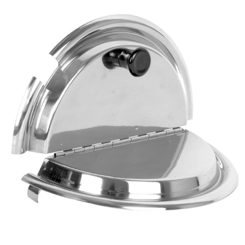 Thunder Group SLIC001 Inset Cover, Divided Hinged, fits 7qt Inset Pan, Stainless Steel, 10(w) x 10(d) x 1(h) inch