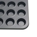 Thunder Group SLKMP124 Muffin Pan, (24)Cup(s), 12oz/each, Carbon Steel, Non-Stick, 15-1/4(w) x 10-1/2(d) x 2-1/2(h) inch