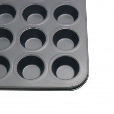 Thunder Group SLKMP124 Muffin Pan, (24)Cup(s), 12oz/each, Carbon Steel, Non-Stick, 15-1/4(w) x 10-1/2(d) x 2-1/2(h) inch