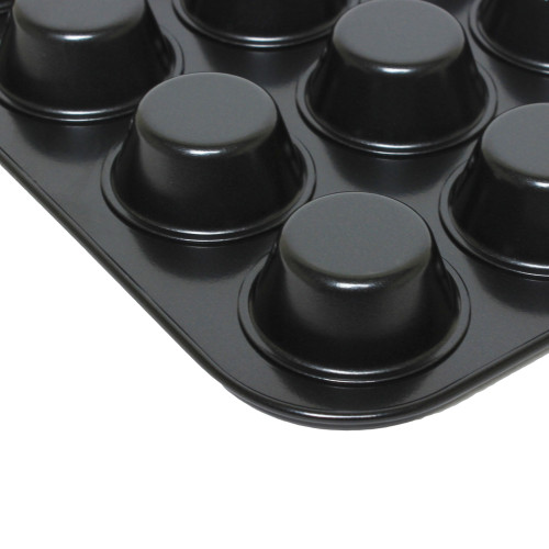 Thunder Group SLKMP124 Muffin Pan, (24)Cup(s), 12oz/each, Carbon Steel, Non-Stick, 15-1/4(w) x 10-1/2(d) x 2-1/2(h) inch