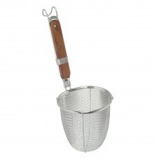 Thunder Group SLNS001 Noodle Skimmer, Stainless Steel, Wood Handle, 5-1/2(w) x 5-1/2(d)  x 14(h) inch