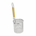 Thunder Group SLNS536 Noodle Skimmer, Round, Flat Bottom, Wood Handle, Stainless Steel, 5-1/2(w) x 5-1/2(d) x 6(h) inch