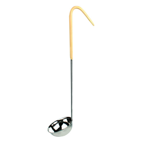 Thunder Group SLOL204 Serving Ladle, 3oz, Stainless Steel, Ivory Color Handle, 2-7/8(w) x 2-7/8(d) x 13-1/2(h) inch