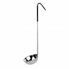 Thunder Group SLOL206 Serving Ladle, 6oz, Stainless Steel, Black Color Handle, 3-3/4(w) x 3-3/4(d) x 13-5/8(h) inch