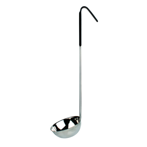 Thunder Group SLOL206 Serving Ladle, 6oz, Stainless Steel, Black Color Handle, 3-3/4(w) x 3-3/4(d) x 13-5/8(h) inch
