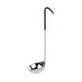 Thunder Group SLOL207 Serving Ladle, 8oz, Stainless Steel, Blue Color Handle, 4(w) x 4(d) x 14(h) inch