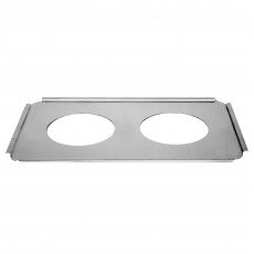 Thunder Group SLPHAP066 Adapter Plates, (2)6-1/2 inch Hole(s), Stainless Steel, Fits 4qt Inset Pans, 20-7/8(w) x 12-7/8(d) x 3/4(h) inch