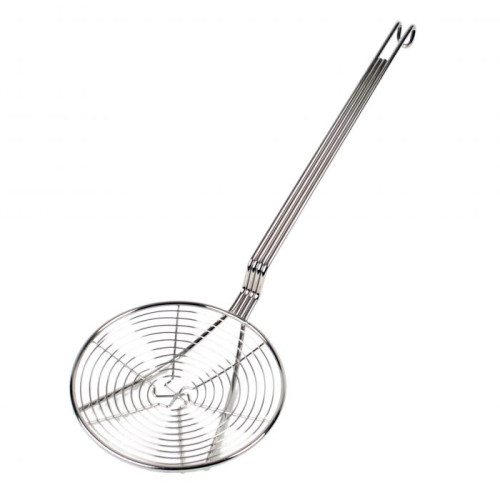 Thunder Group SLSKS007 7 inch Nickel-Plated Spiral Wire Round Skimmer, 1 each