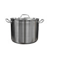 Thunder Group SLSPS4024 Stock Pot with Lid, 24qt, Heavy-Duty Stainless Steel, Induction Ready, 14(w) x 14(d) x 10-3/8(h) inch, NSF Listed