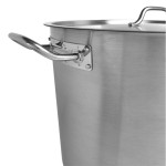Thunder Group SLSPS4060 Stock Pot with Lid, 60qt, Heavy-Duty Stainless Steel, Induction Ready, 18-1/2(w) x 18-1/2(d) x 14-3/8(h) inch, NSF Listed