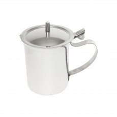 Thunder Group SLSR010TP Coffee Pot/Tea Pot, 10oz, Hinged Cover, Stainless Steel, 2-1/2(w( x 2-1/2(d) x 4-1/5(h) inch