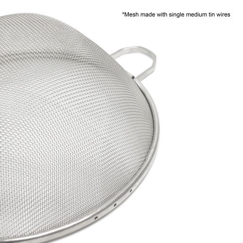 Thunder Group SLSTN3310 Strainers, Single Medium Mesh Strainer, Tin Mesh, Wood Handle, 23(w) x 10(d) x 5-1/2(h) inch