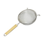 Thunder Group SLSTN5108 Strainer, Single Fine Mesh, Wood Handle, Stainless Steel, 14-1/2(w) x 8(d) x 3(h) inch