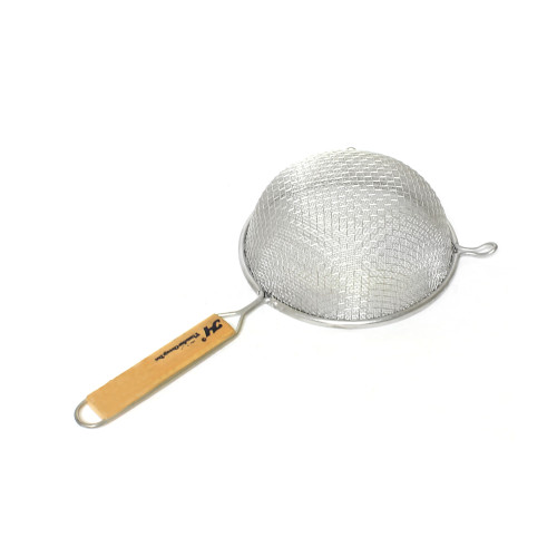 Thunder Group SLSTN5406 Strainers, Double Medium Mesh, Wood Handle, Stainless Steel, 12-1/2(w) x 6(d) x 2-1/2(h) inch