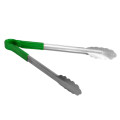 Thunder Group SLTG812G Utility Tong, Green Handle, Stainless Steel, 12(w) x 7-3/4(d) x 1-1/2(h) inch