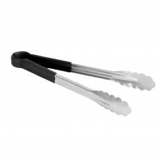 Thunder Group SLTG812K Utility Tong, Black Handle, Stainless Steel, 12(w) x 7-3/4(d) x 1-1/2(h) inch