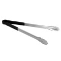Thunder Group SLTG816K Utility Tong, One-Piece, Black Handle, Stainless Steel, 16(w) x 6-1/2(d) x 1-1/2(h) inch