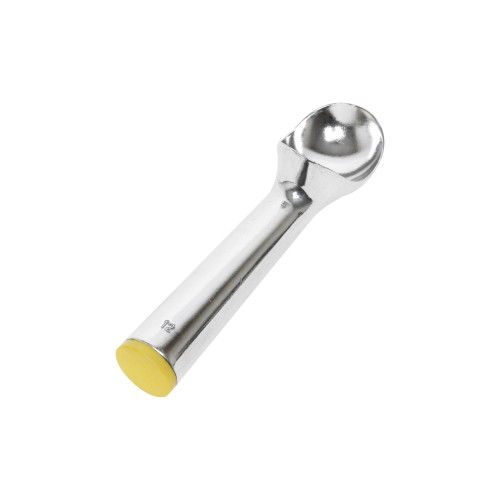 Thunder Group SLTHDP012 Ice Cream Dipper, 3oz, Cast Aluminum, Yellow End Handle, 7-1/8(w)  x 2(d)  x 1-5/8(h) inch