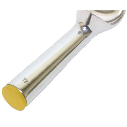 Thunder Group SLTHDP012 Ice Cream Dipper, 3oz, Cast Aluminum, Yellow End Handle, 7-1/8(w)  x 2(d)  x 1-5/8(h) inch