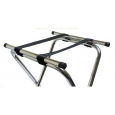 Crestware CTS Tray Stand, Folding, Powder Coated Metal, Silver Color, 15-1/8(w) x 19(d) x 32(h) inch