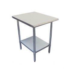Thunder Group SLWT42418F Work Table, Stainless Steel Flat Top, Galvanized Under-Shelf, 18(w) x 24(d) x 35(h) inch, NSF Listed